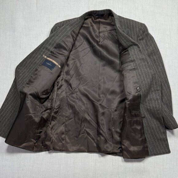 VTG Burberry London Kensington Pinstripe Blazer Wool Double Breasted 42 Reg - Picture 4 of 13